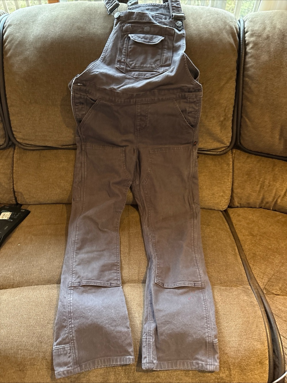Dovetail Workwear Freshley Overalls Double Knee Dark Grey Canvas 6/28